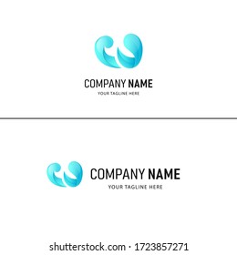 Colorful Abstract W Logo Design. Gradient Style Company Logo