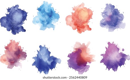 Colorful abstract watercolor background with vibrant ink splashes and artistic paint textures, watercolor vector stains; background for texts.