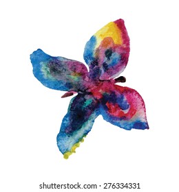 Colorful abstract watercolor butterfly. Vector.