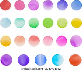 Colorful abstract watercolor circle blobs brush 