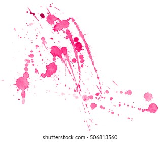 Colorful abstract watercolor circle with splashes and spatters. Modern creative watercolor background for trendy design.