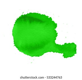 Colorful abstract watercolor circle with splashes and spatters. Modern creative watercolor background for trendy design.