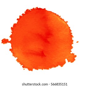 Colorful abstract watercolor circle with splashes and spatters. Modern creative watercolor background for trendy design.