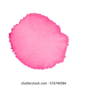 Colorful abstract watercolor circle with splashes and spatters. Modern creative watercolor background for trendy design.