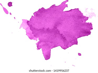 Colorful abstract watercolor stain with splashes and spatters. Modern creative background for trendy design.