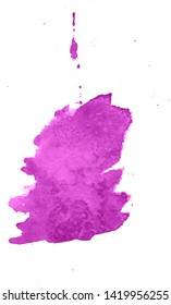 Colorful abstract watercolor stain with splashes and spatters. Modern creative background for trendy design.