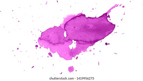 Colorful abstract watercolor stain with splashes and spatters. Modern creative background for trendy design.