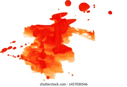 Colorful abstract watercolor stain with splashes and spatters. Modern creative background for trendy design.