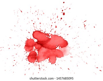 Colorful abstract watercolor stain with splashes and spatters. Modern creative background for trendy design.