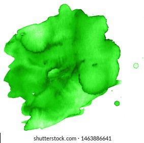 Colorful abstract watercolor stain with splashes and spatters. Modern creative background for trendy design.