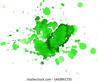 Colorful abstract watercolor stain with splashes and spatters. Modern creative background for trendy design.
