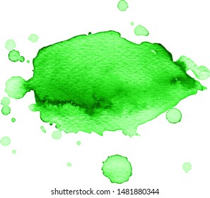 Colorful abstract watercolor stain with splashes and spatters. Modern creative background for trendy design.