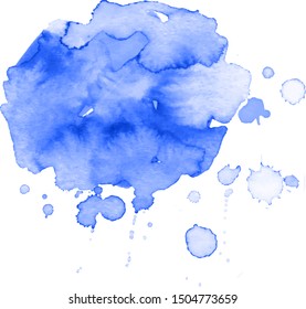 Colorful abstract watercolor stain with splashes and spatters. Modern creative background for trendy design.