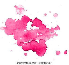 Colorful abstract watercolor stain with splashes and spatters. Modern creative background for trendy design.