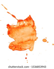 Colorful abstract watercolor stain with splashes and spatters. Modern creative background for trendy design.