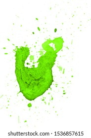 Colorful abstract watercolor stain with splashes and spatters. Modern creative background for trendy design.