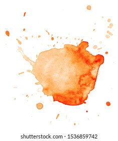 Colorful abstract watercolor stain with splashes and spatters. Modern creative background for trendy design.