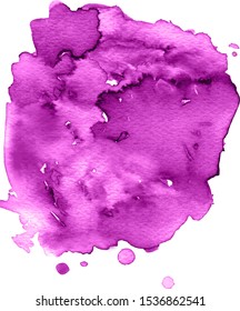 Colorful abstract watercolor stain with splashes and spatters. Modern creative background for trendy design.