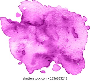 Colorful abstract watercolor stain with splashes and spatters. Modern creative background for trendy design.