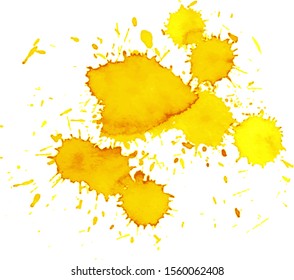 Colorful abstract watercolor stain with splashes and spatters. Modern creative background for trendy design.