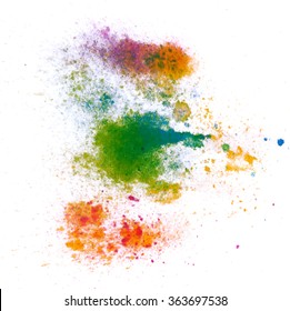 Colorful abstract watercolor stain with splashes and spatters. Modern creative background for trendy design.