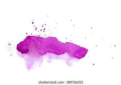 Colorful abstract watercolor stain with splashes and spatters. Modern creative background for trendy design.