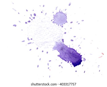 Colorful abstract watercolor stain with splashes and spatters. Modern creative background for trendy design.