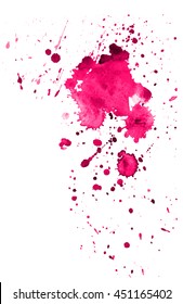 Colorful abstract watercolor stain with splashes and spatters. Modern creative background for trendy design.