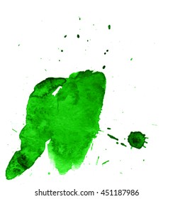 Colorful abstract watercolor stain with splashes and spatters. Modern creative background for trendy design.