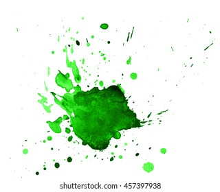 Colorful abstract watercolor stain with splashes and spatters. 