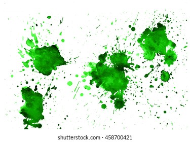 Colorful abstract watercolor stain with splashes and spatters. Modern creative background for trendy design.