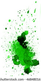 Colorful abstract watercolor stain with splashes and spatters. Modern creative background for trendy design.