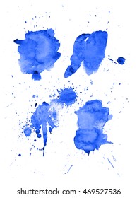Colorful abstract watercolor stain with splashes and spatters. Modern creative background for trendy design.