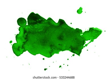 Colorful abstract watercolor stain with splashes and spatters. Modern creative watercolor background for trendy design.