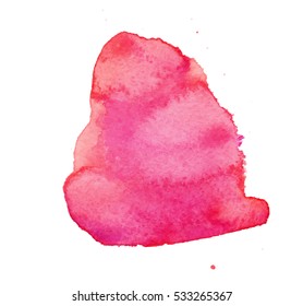 Colorful abstract watercolor stain with splashes and spatters. Modern creative watercolor background for trendy design.