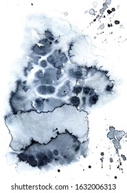 Colorful abstract watercolor texture with splashes and spatters. Modern creative watercolor background for trendy design.