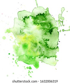 Colorful abstract watercolor texture with splashes and spatters. Modern creative watercolor background for trendy design.