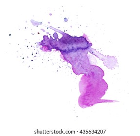 Colorful abstract watercolor texture with splashes and spatters. Modern creative watercolor background for trendy design.