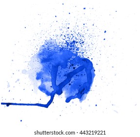 Colorful abstract watercolor texture with splashes and spatters. Modern creative watercolor background for trendy design.