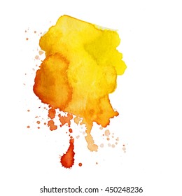 Colorful abstract watercolor texture with splashes and spatters. Modern creative watercolor background for trendy design.