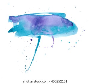 Colorful abstract watercolor texture with splashes and spatters. Modern creative watercolor background for trendy design.