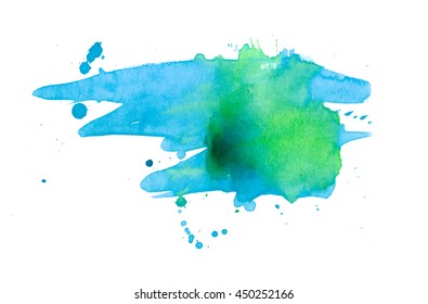 Colorful abstract watercolor texture with splashes and spatters. Modern creative watercolor background for trendy design.