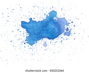 Colorful abstract watercolor texture with splashes and spatters. Modern creative watercolor background for trendy design.