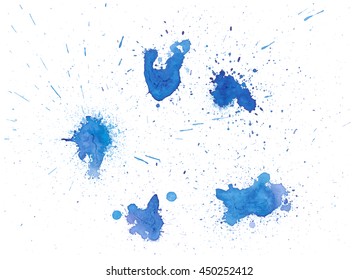 Colorful abstract watercolor texture with splashes and spatters. Modern creative watercolor background for trendy design.