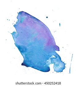 Colorful abstract watercolor texture with splashes and spatters. Modern creative watercolor background for trendy design.