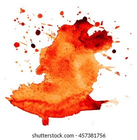 Colorful abstract watercolor texture with splashes and spatters. 