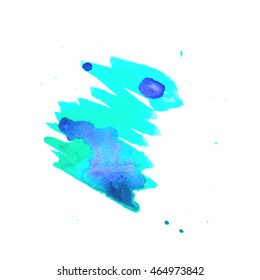 Colorful abstract watercolor texture with splashes and spatters. Modern creative watercolor background for trendy design.