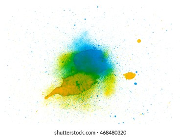 Colorful abstract watercolor texture with splashes and spatters. Modern creative watercolor background for trendy design.