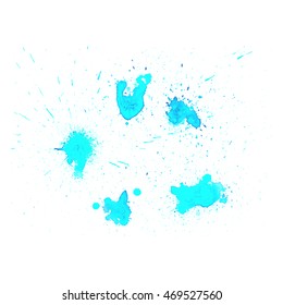 Colorful abstract watercolor texture with splashes and spatters. Modern creative watercolor background for trendy design.