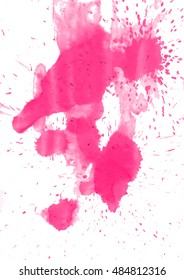 Colorful abstract watercolor texture with splashes and spatters. Modern creative watercolor background for trendy design.